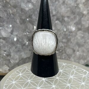 Scolecite Silver Plated Ring